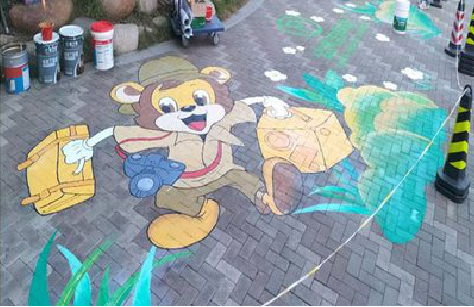 盐城夏季画地面彩绘会遇到的问题