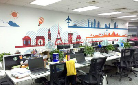 盐城教你设计办公室墙绘的方法。